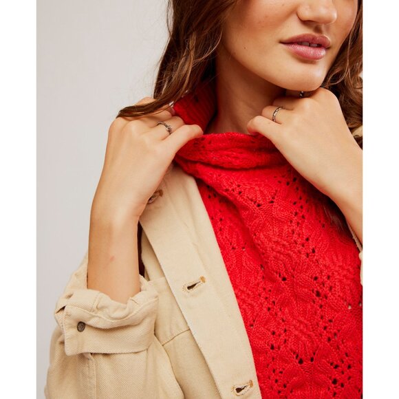 FREE PEOPLE Vickie Mock Neck Sweater / Heart Eyes - Picture 4 of 6